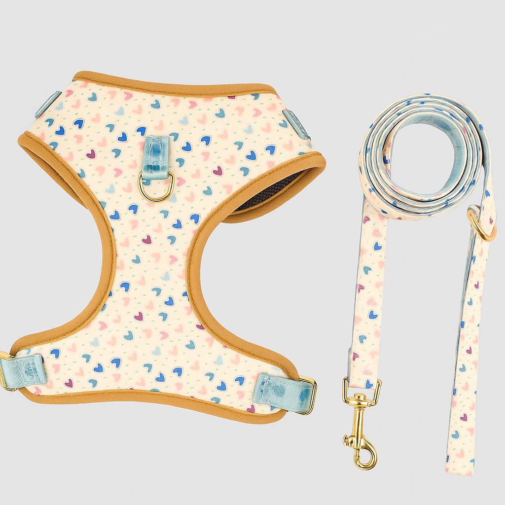 Printed Harness and Lead Set for Dogs – Comfort, Style and Fun Patterns