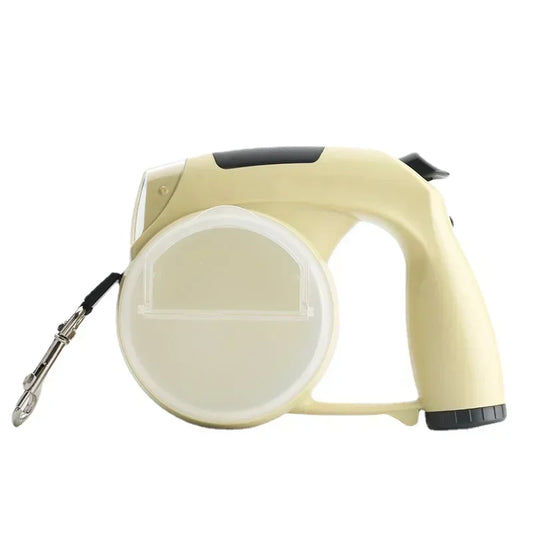 All-in-One Retractable Dog Lead with LED Light & Food/Water Container