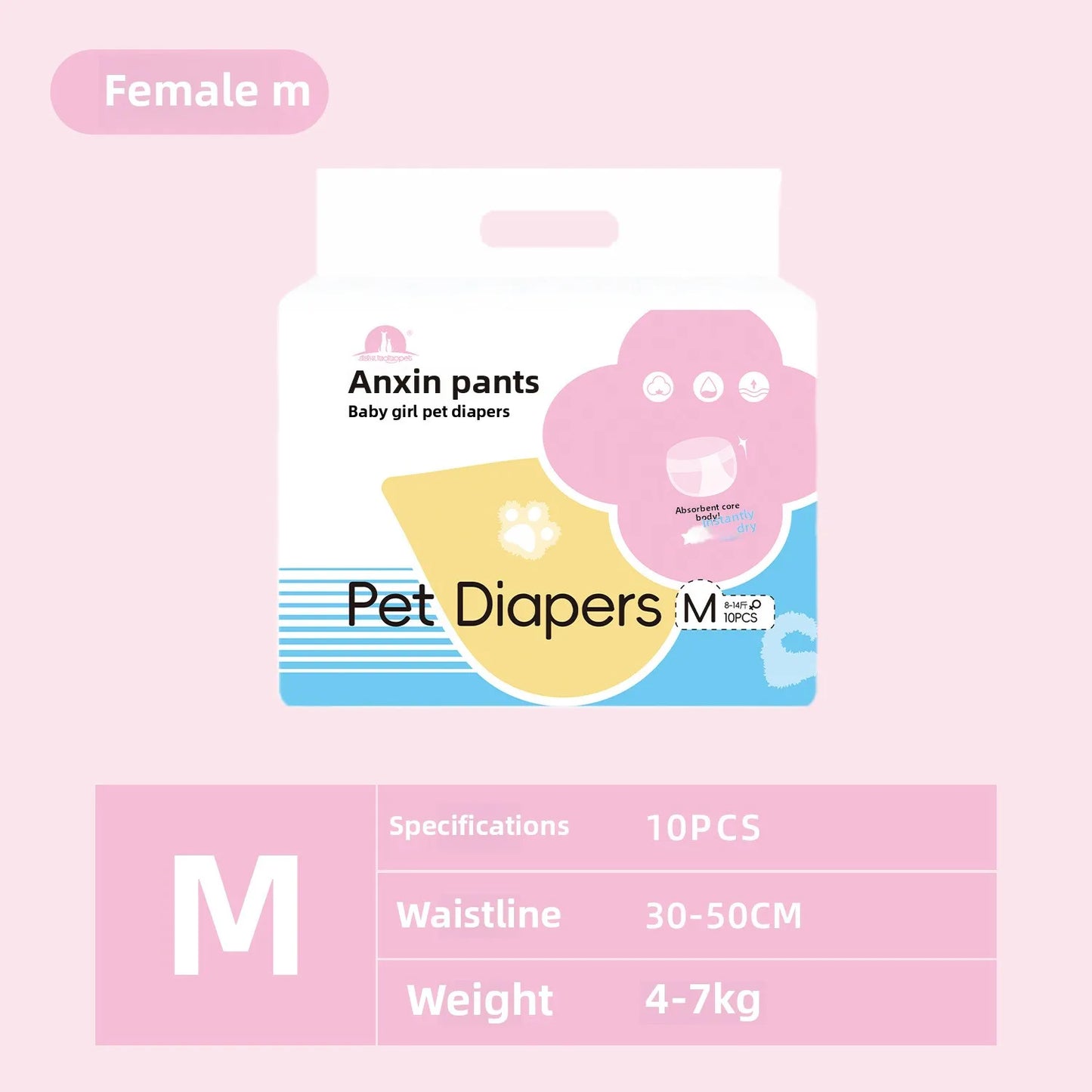 Wearable Pet Diapers – Waterproof, Anti-Leak, Comfortable & Disposable