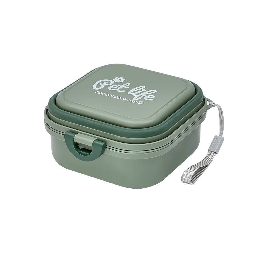 Thickened Folding Double Pet Bowls – Portable Travel Dog & Cat Feeder