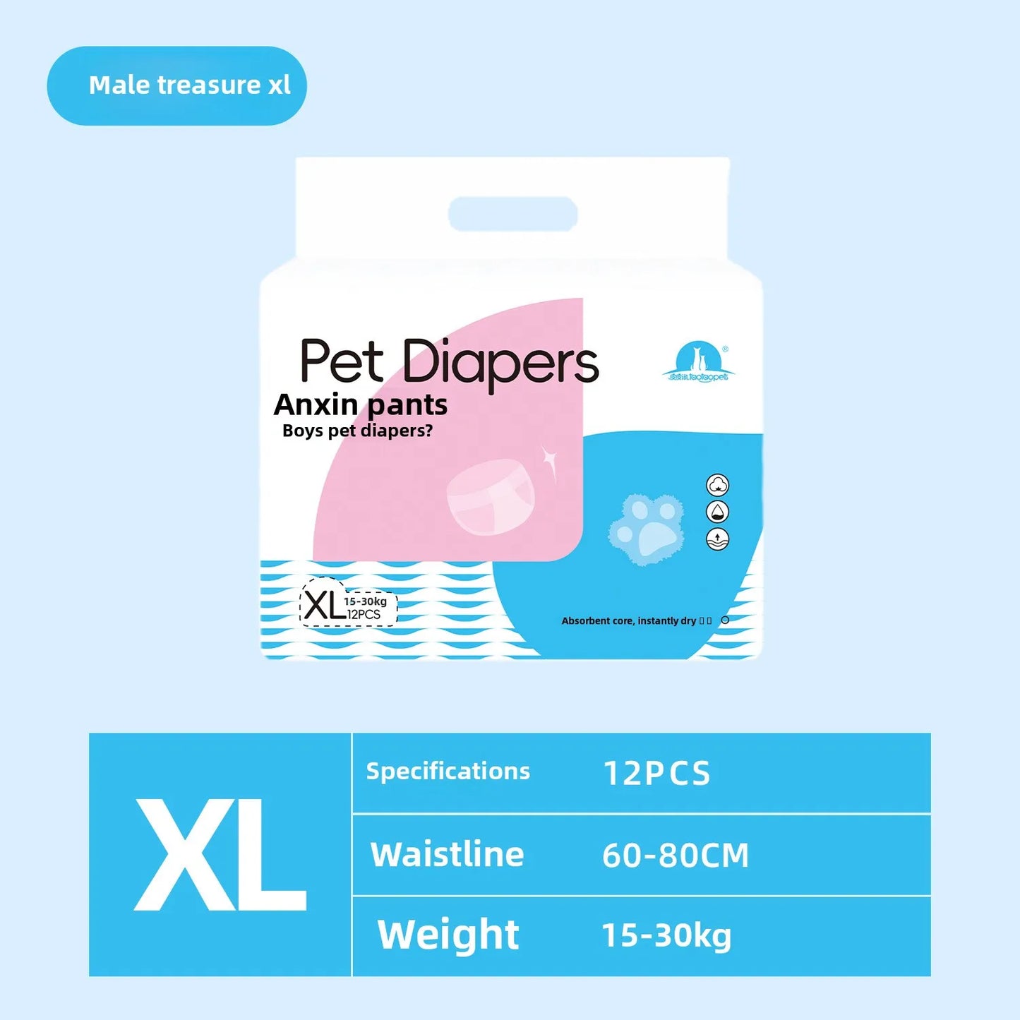 Wearable Pet Diapers – Waterproof, Anti-Leak, Comfortable & Disposable