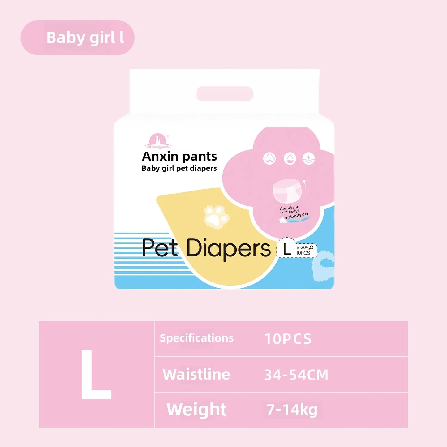 Wearable Pet Diapers – Waterproof, Anti-Leak, Comfortable & Disposable