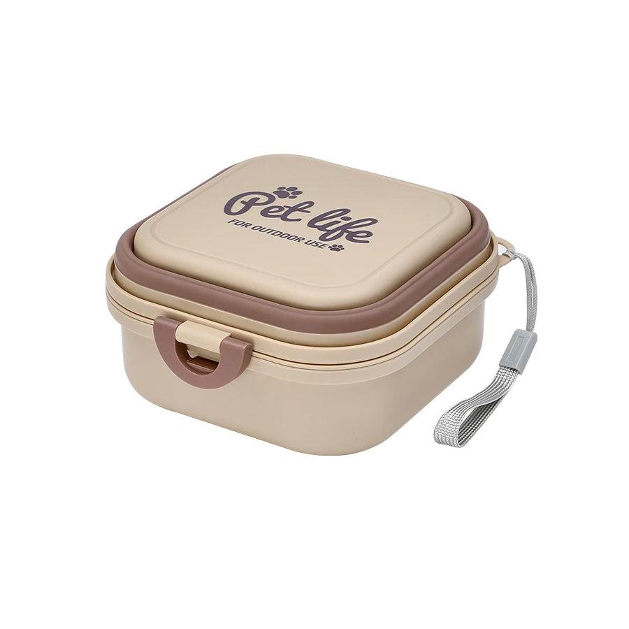 Thickened Folding Double Pet Bowls – Portable Travel Dog & Cat Feeder