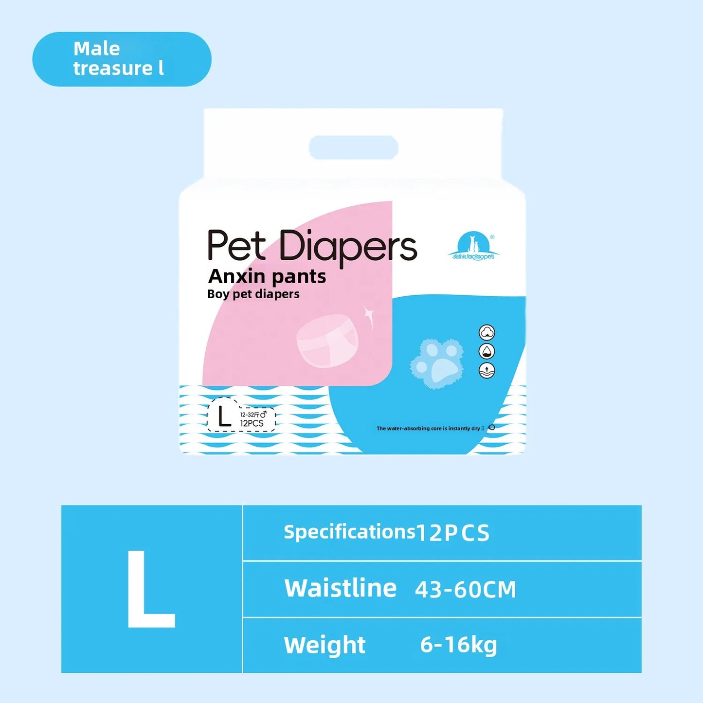 Wearable Pet Diapers – Waterproof, Anti-Leak, Comfortable & Disposable