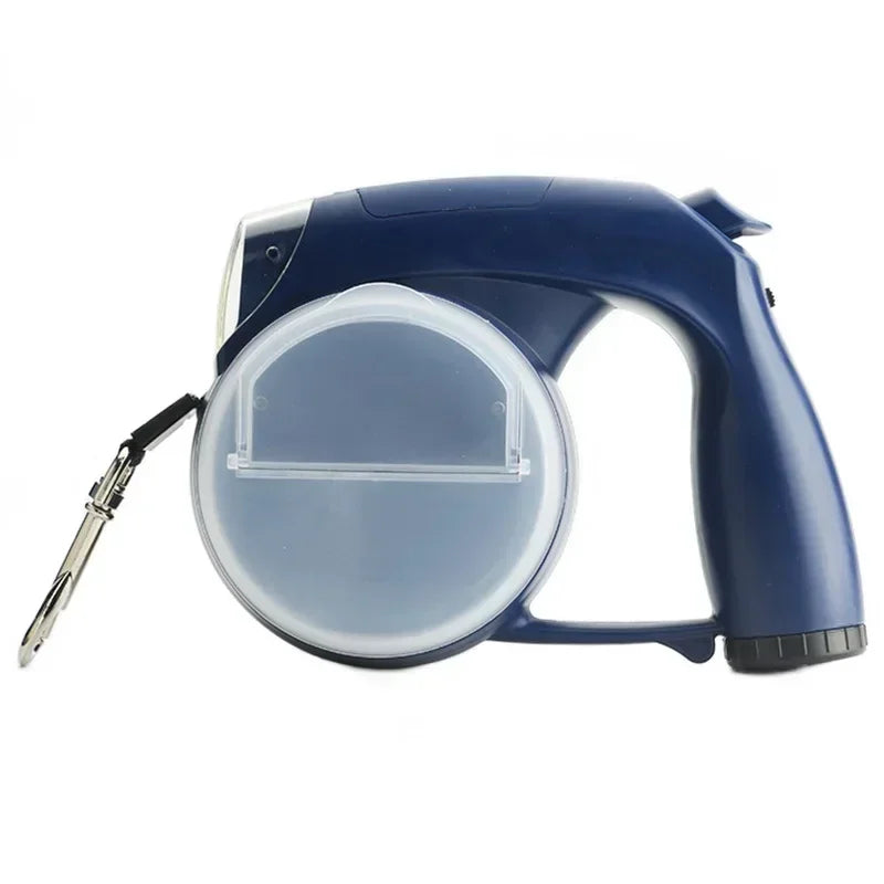 All-in-One Retractable Dog Leash with Light, Food & Water Container