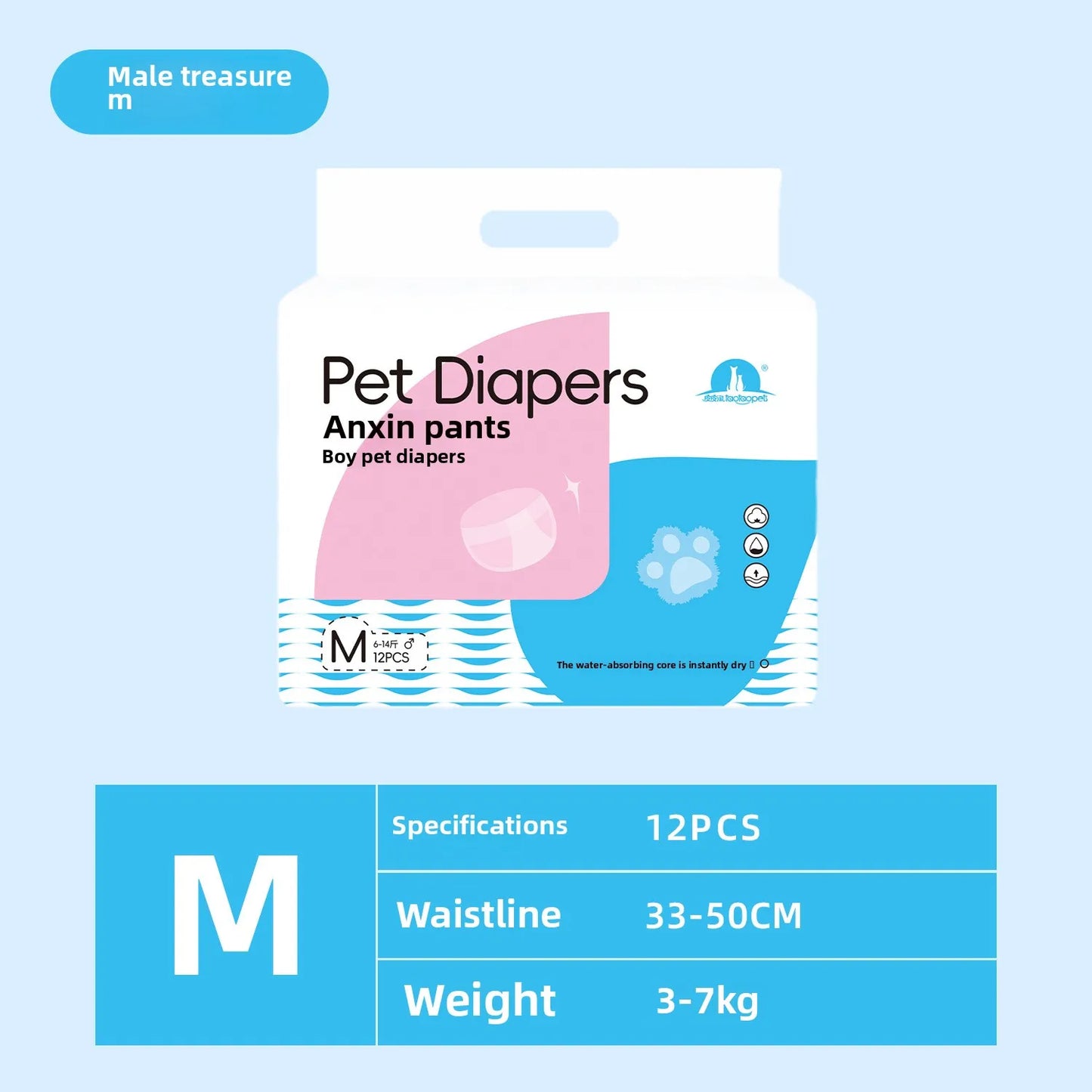 Wearable Pet Diapers – Waterproof, Anti-Leak, Comfortable & Disposable