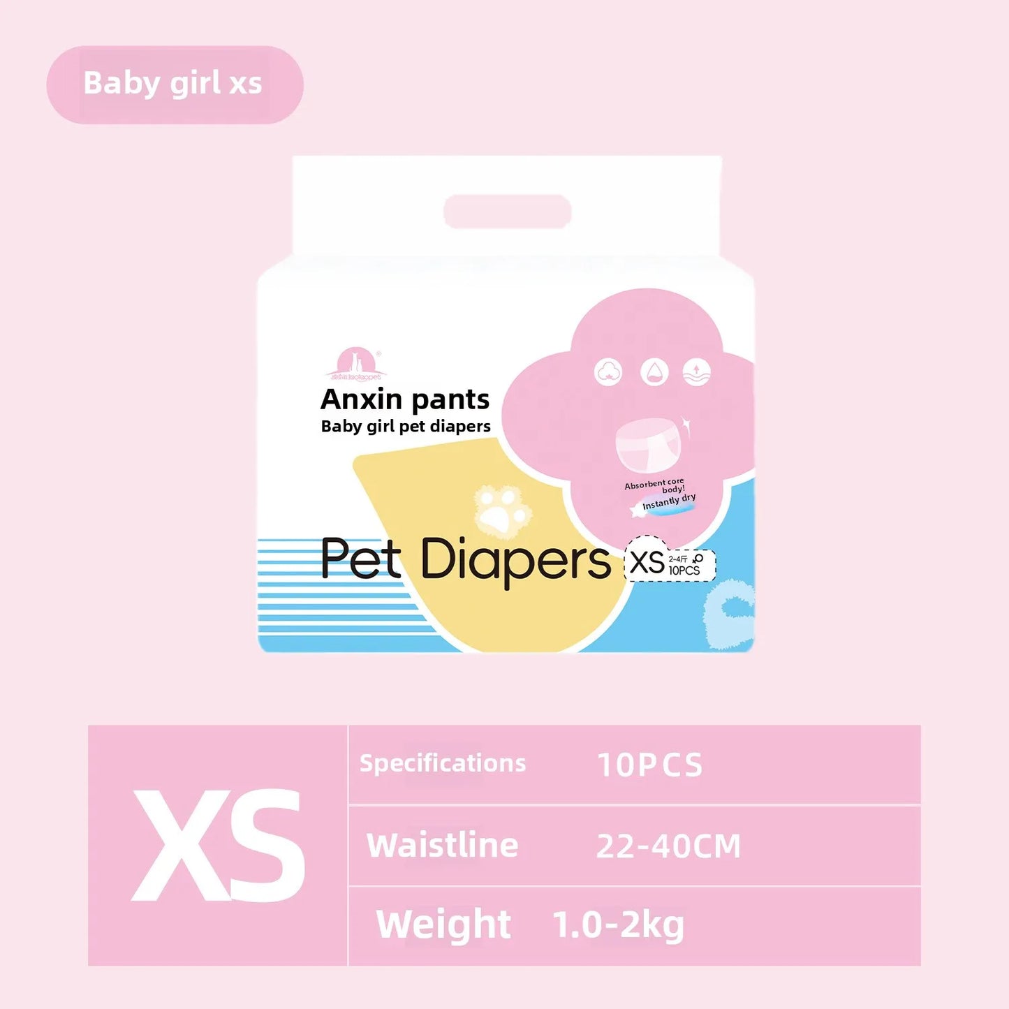 Wearable Pet Diapers – Waterproof, Anti-Leak, Comfortable & Disposable