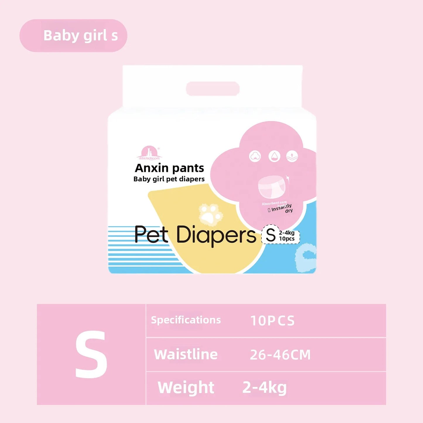 Wearable Pet Diapers – Waterproof, Anti-Leak, Comfortable & Disposable