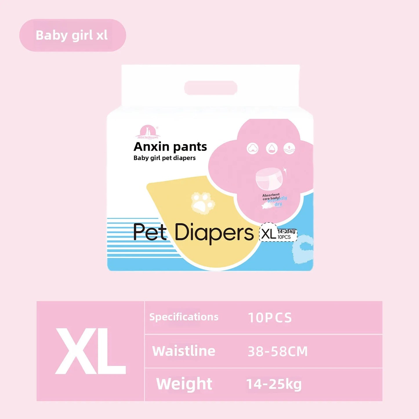 Wearable Pet Diapers – Waterproof, Anti-Leak, Comfortable & Disposable