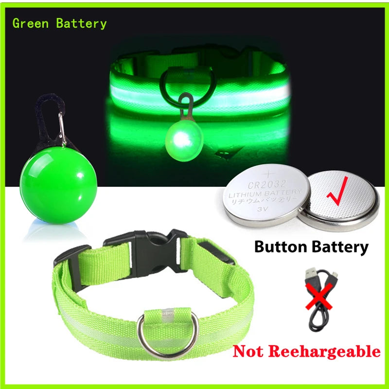 USB Rechargeable LED Dog & Cat Collar – Night Safety