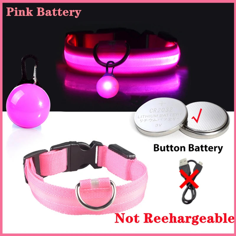USB Rechargeable LED Dog & Cat Collar – Night Safety