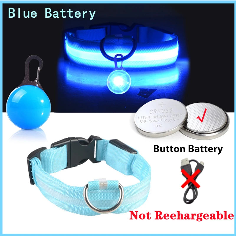 USB Rechargeable LED Dog & Cat Collar – Night Safety