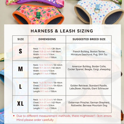 Printed Harness and Lead Set for Dogs – Comfort, Style and Fun Patterns