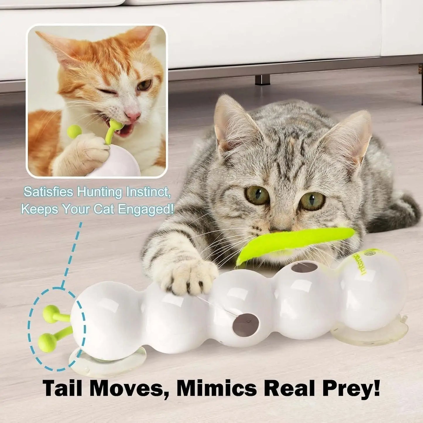Interactive Cat Toy Stick with Replaceable Tail