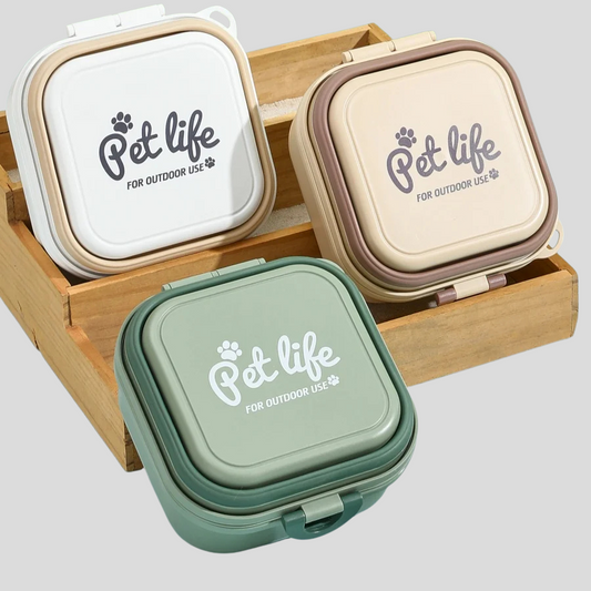 Thickened Folding Double Pet Bowls – Portable Travel Dog & Cat Feeder